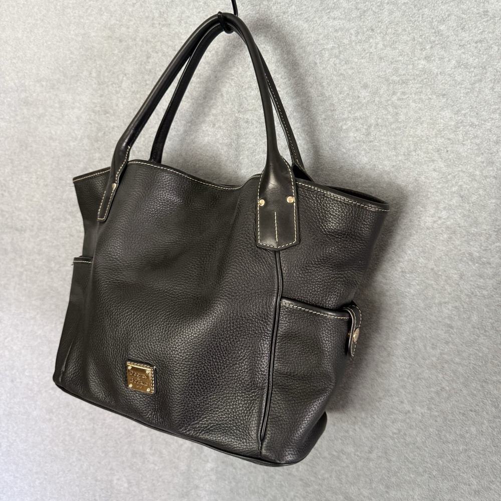 DOONEY & BOURKE Kristen Tote Shoulder Bag Black Pebbled Leather Large - Picture 4 of 13